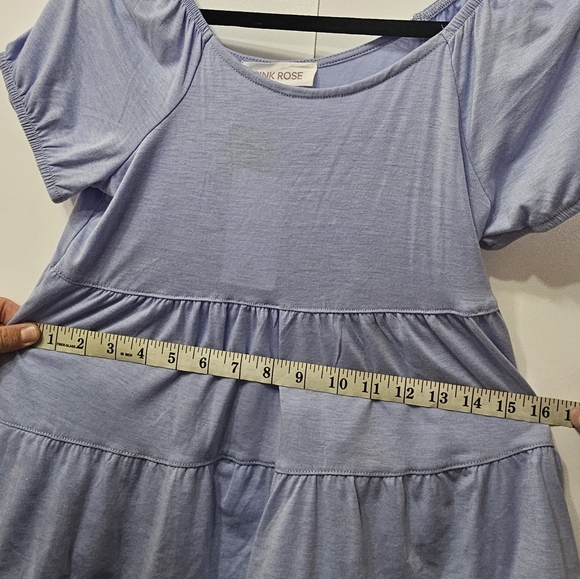 Light Blue Pink Rose Shirt Size S Woman's - Picture 4 of 12